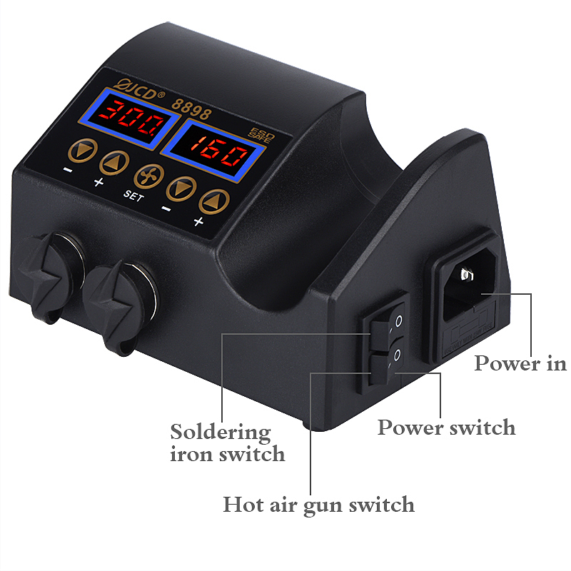 2 In 1 Soldering Rework Station 750W - JCD 8898‑16 750W Estación de Soldadura