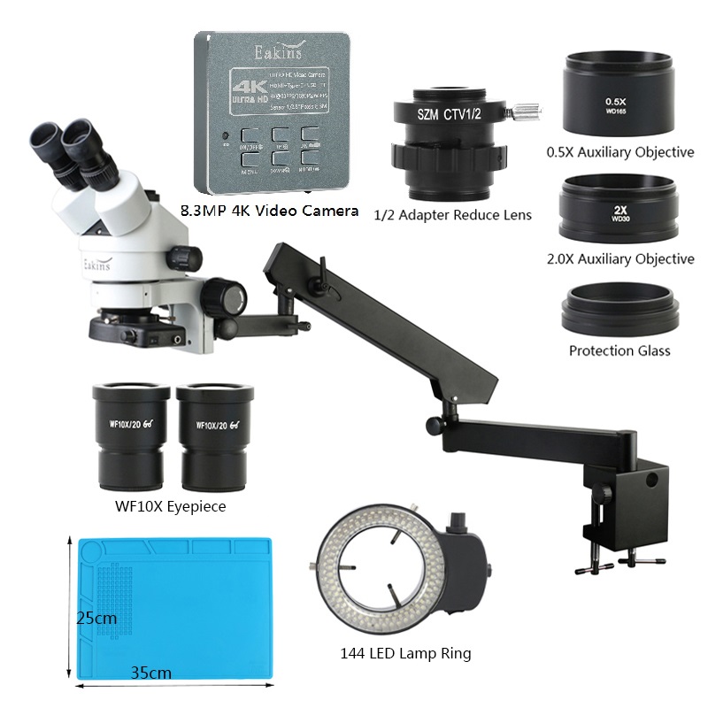 Abrazadera de brazo articulado - Trinocular Stereo Microscope 7X-45X reseña y precio