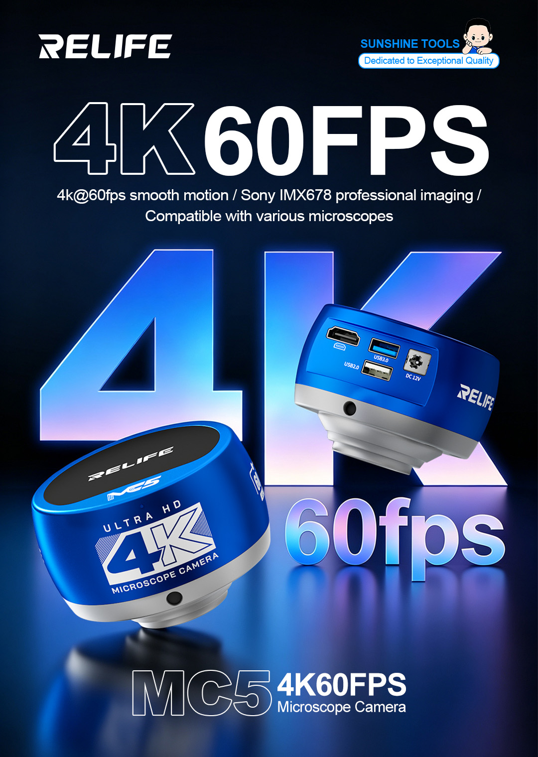 Cámara de Microscopio RELIFE M - 4K Microscope Camera Sony Sensor reseña y precio