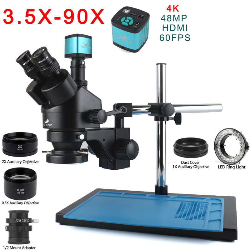 7X-45X 3.5X-90X Trinocular Est - Trinocular Stereo Microscope 7X-45X reseña y precio