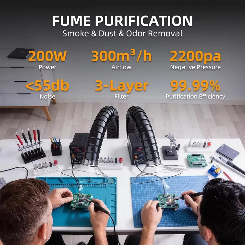 Extractor de Humo de Doble Bra - Fume Extractor Soldering Dual Arm reseña y precio